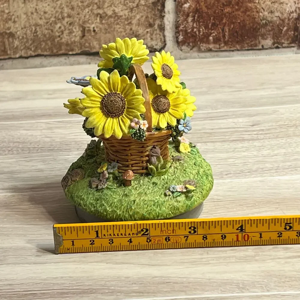WoW! Adorable Vintage Sunflowers Mushrooms Butterfly And Flowers Candle Topper